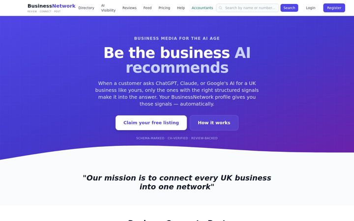Screenshot of businessnetwork.co.uk
