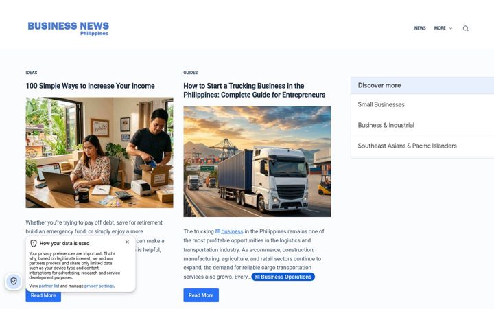 Screenshot of businessnews.com.ph