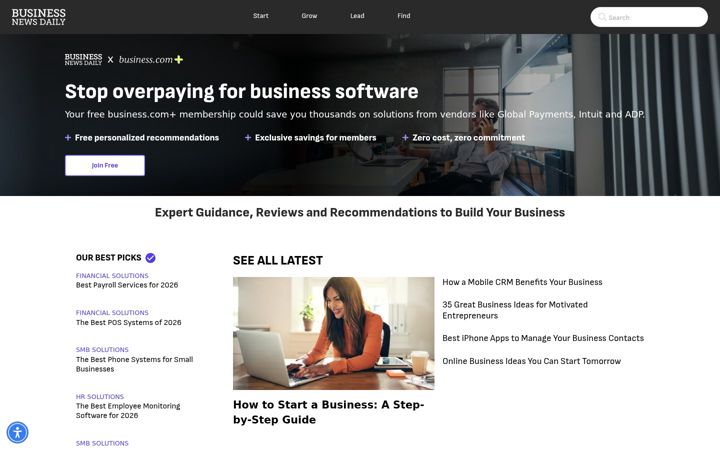Captura de ecrã de businessnewsdaily.com