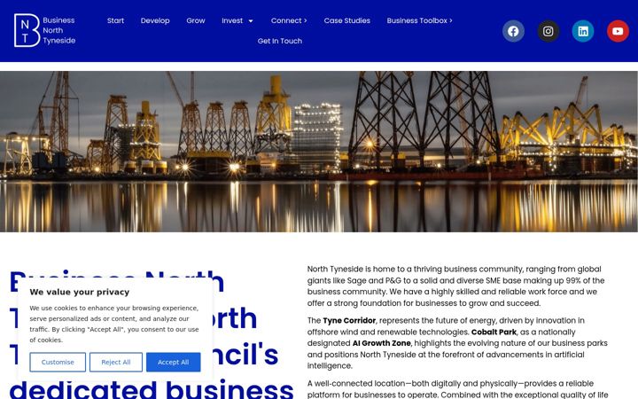 Screenshot of businessnorthtyneside.co.uk