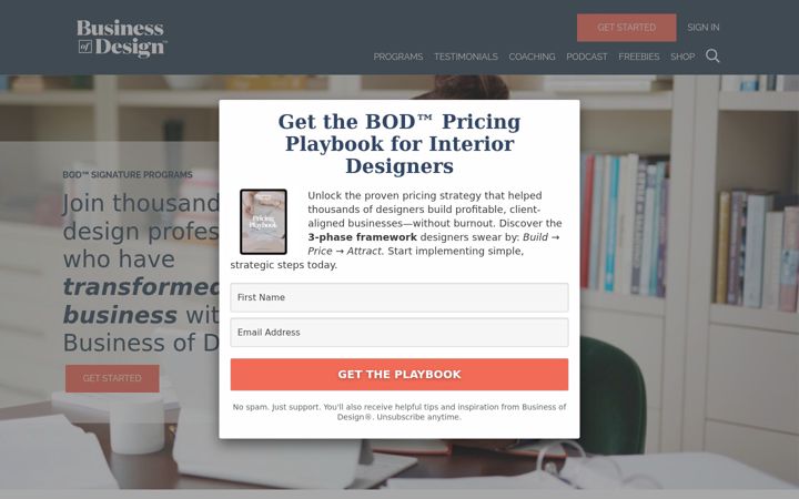 Screenshot of businessofdesign.com