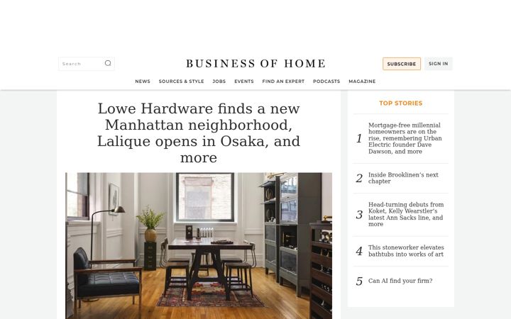 Screenshot of businessofhome.com