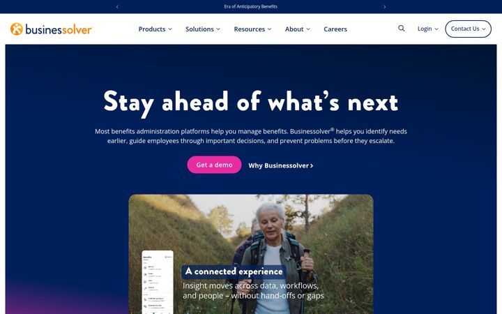 Captura de ecrã de businessolver.com