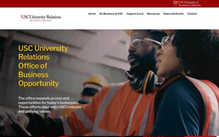 Screenshot of businessopportunity.usc.edu