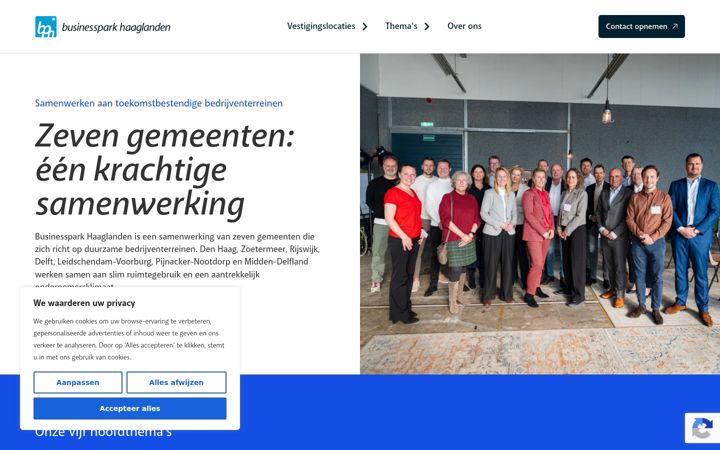 Captură de ecran a businessparkhaaglanden.nl