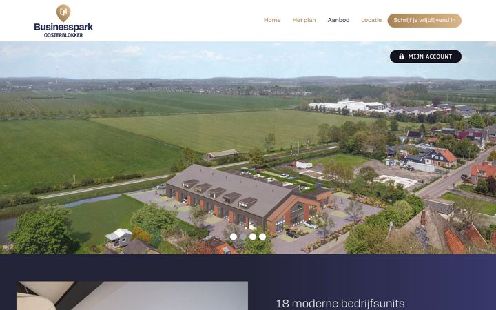 Captură de ecran a businessparkoosterblokker.nl