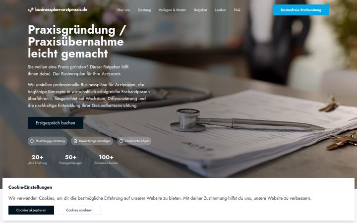 Skjermbilde av businessplan-arztpraxis.de