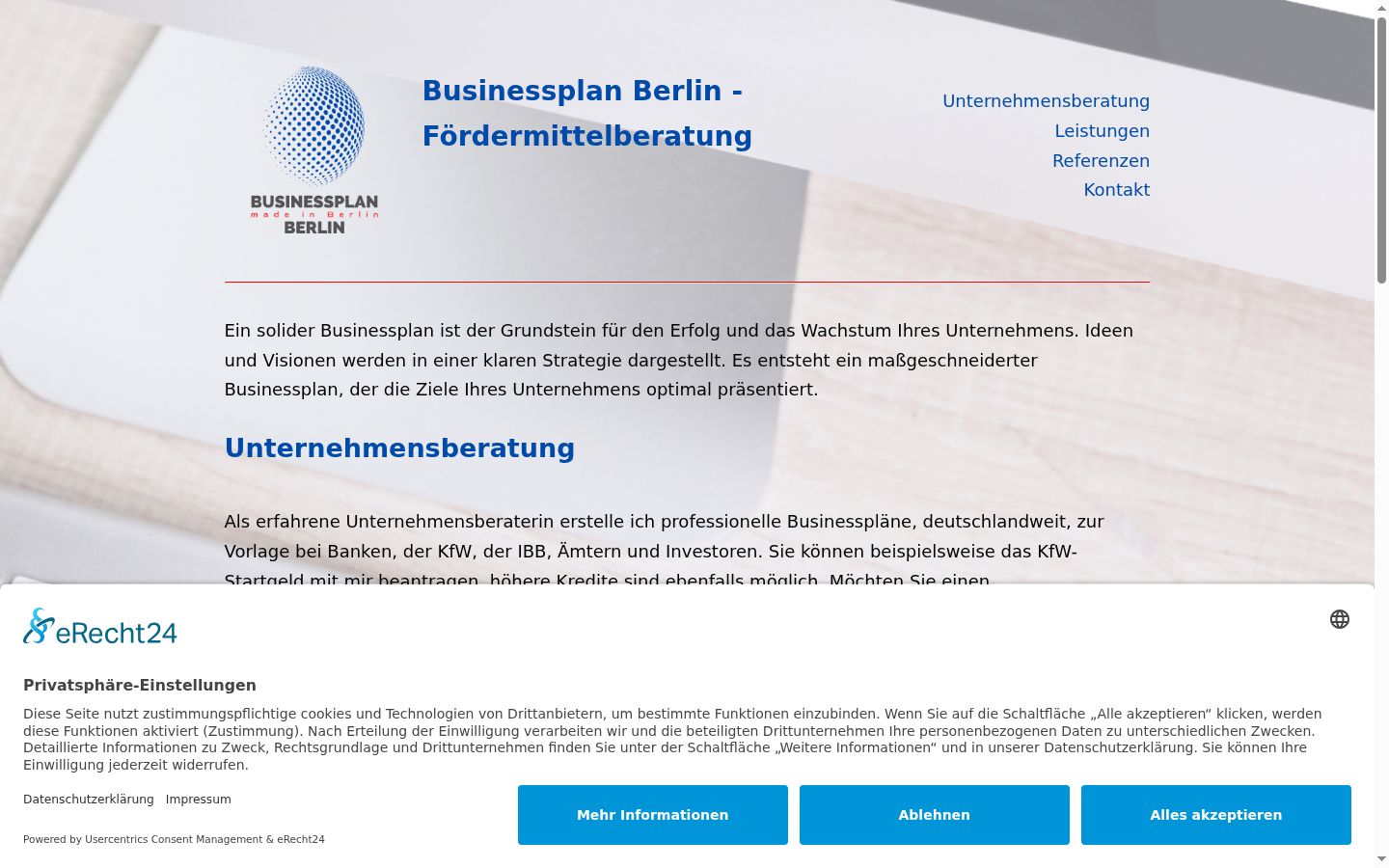 Screenshot del banner di consenso mostrato prima di qualsiasi interazione
