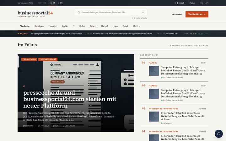 Screenshot of businessportal24.com