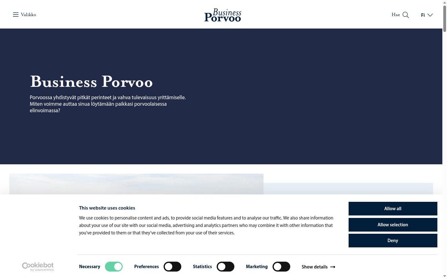 Sutikimo reklamjuostės, rodytos prieš bet kokią sąveiką, ekrano kopija