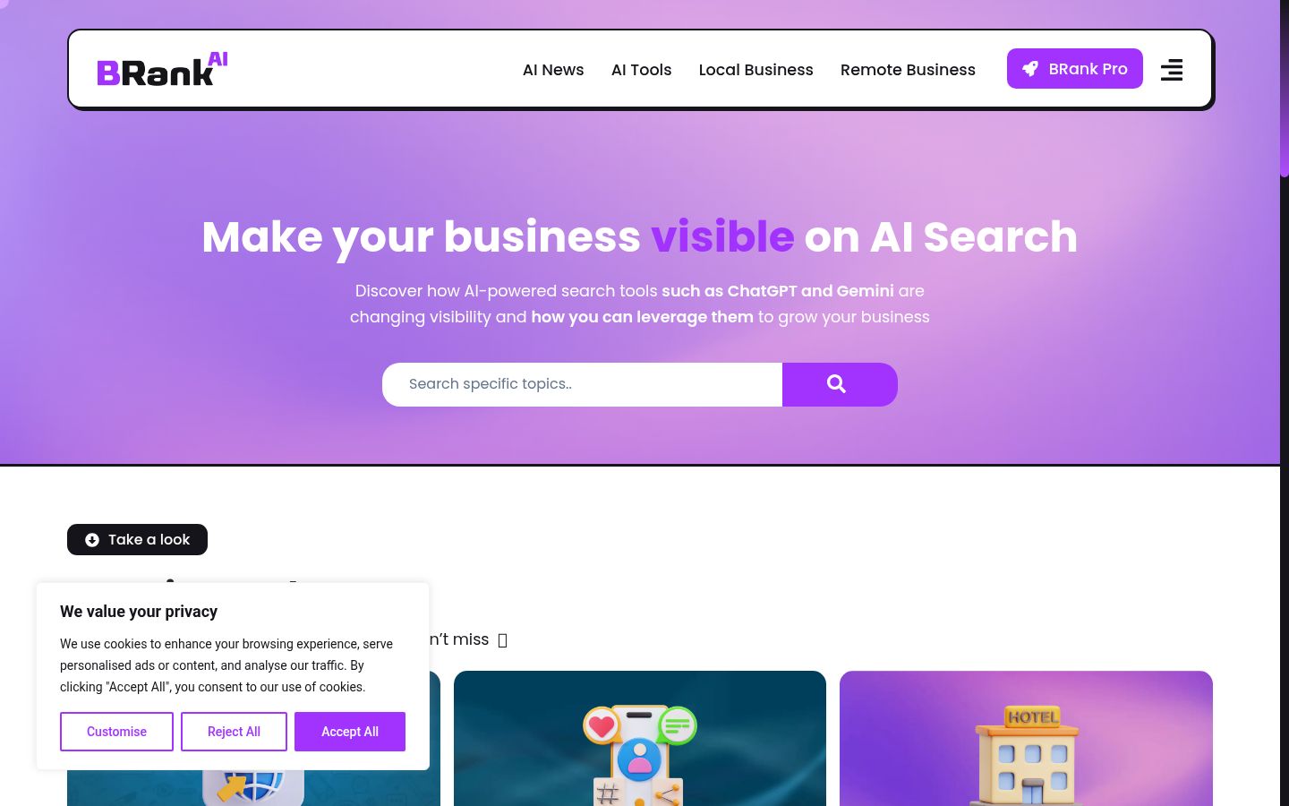 Screenshot del banner di consenso mostrato prima di qualsiasi interazione