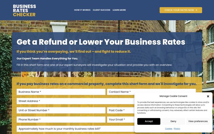 Screenshot of businessrateschecker.com