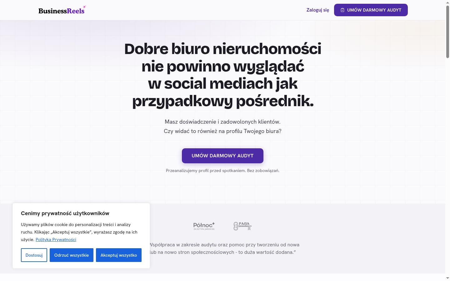 Snímek obrazovky baneru souhlasu zobrazeného před jakoukoli interakcí