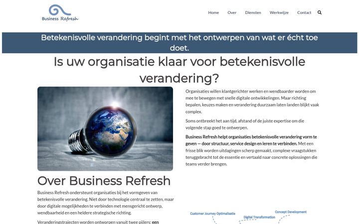 Captură de ecran a businessrefresh.nl