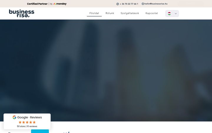 Екранна снимка на businessrise.hu
