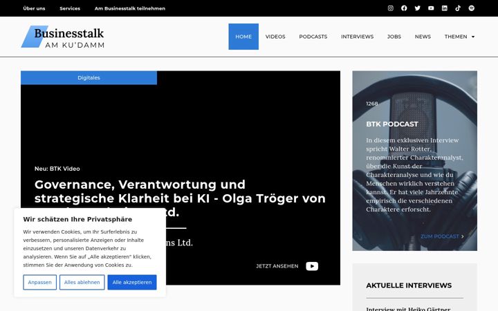 Screenshot of businesstalk-kudamm.com