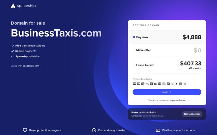 Screenshot of businesstaxis.com