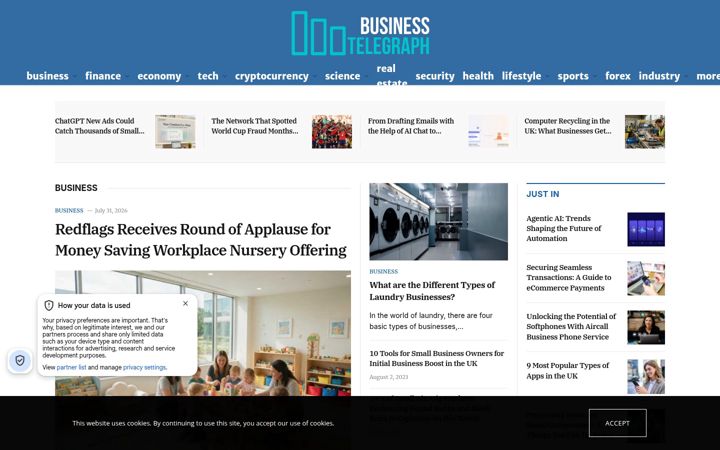 Screenshot of businesstelegraph.co.uk