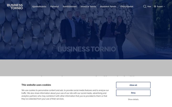 Posnetek zaslona businesstornio.fi