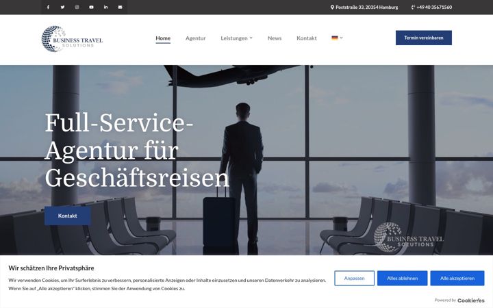 Screenshot of businesstravel-hamburg.de