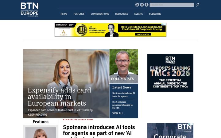 Screenshot of businesstravelnewseurope.com