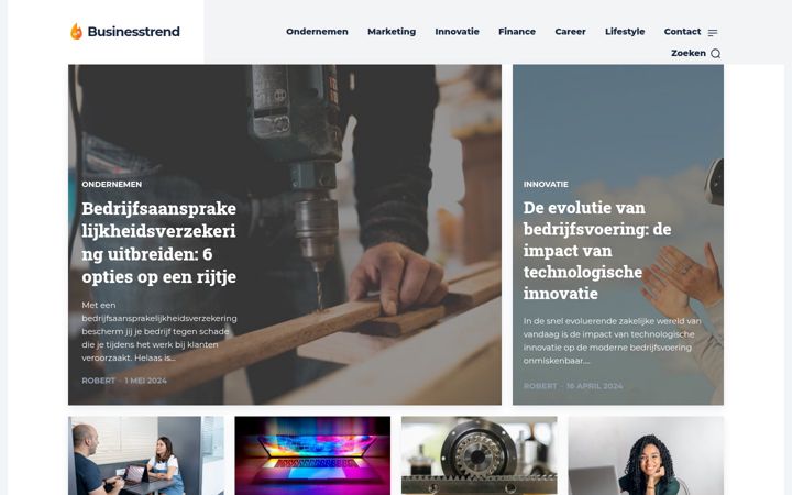 Screenshot di businesstrend.nl