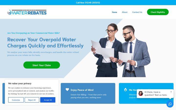 Screenshot of businesswaterrebates.org