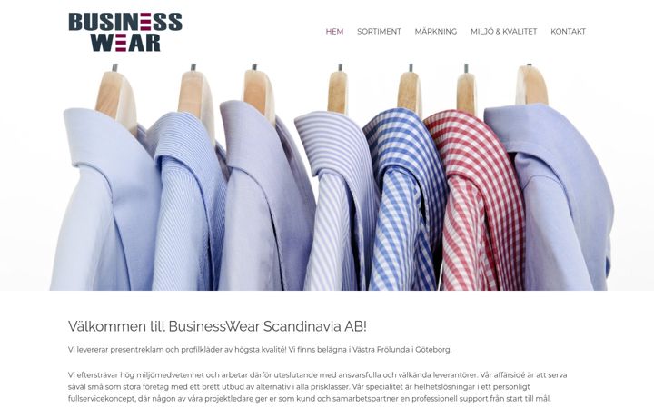 Screenshot of businesswear.se