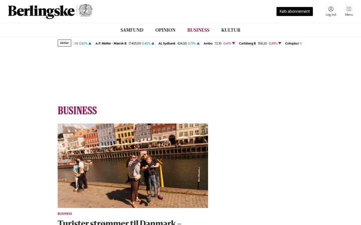 Screenshot of businness.dk