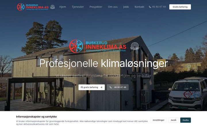 Screenshot of buskerudinneklima.no
