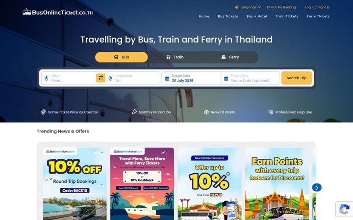 Screenshot of busonlineticket.co.th