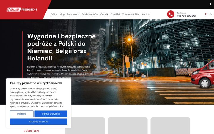 Screenshot ta' busreisen.pl