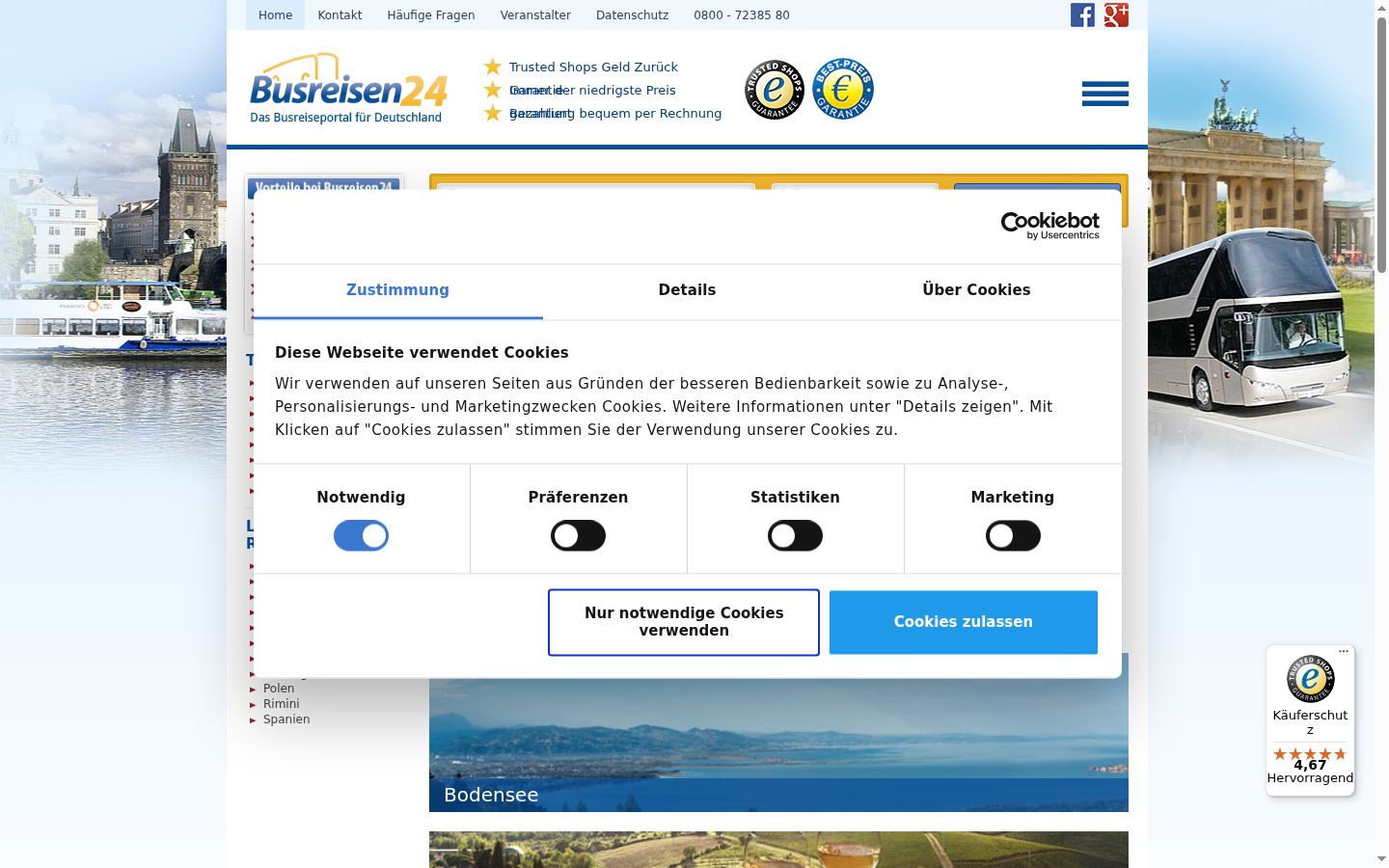 Snímka obrazovky banera súhlasu zobrazeného pred akoukoľvek interakciou