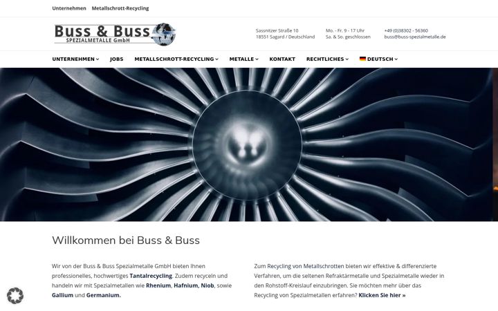 Screenshot di buss-spezialmetalle.de