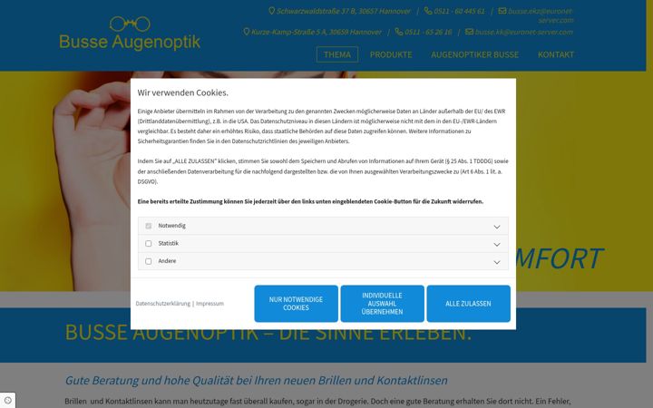 Screenshot of busse-augenoptik.de