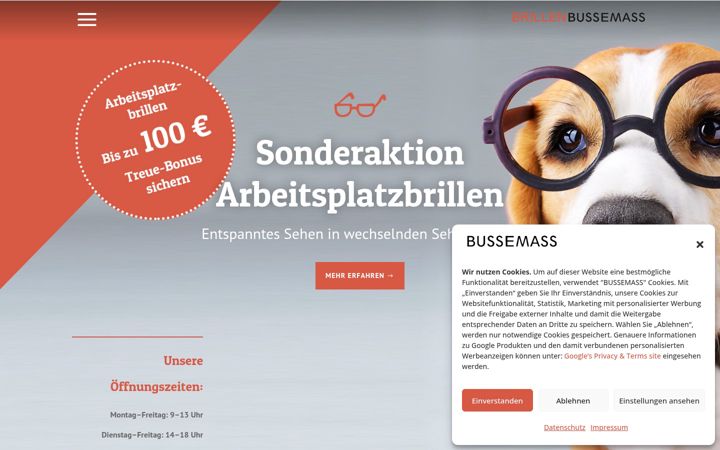 Screenshot of bussemass.de