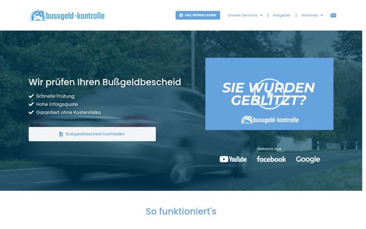 Screenshot di bussgeld-kontrolle.de