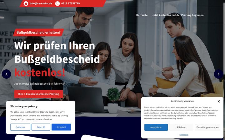 Skjermbilde av bussgeldbescheid-bekommen.de