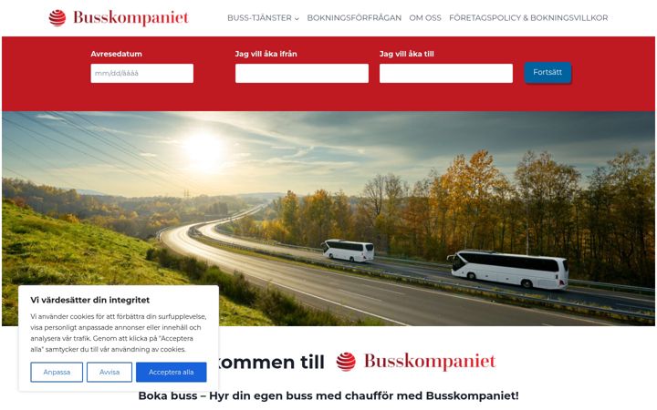 Screenshot of busskompaniet.se