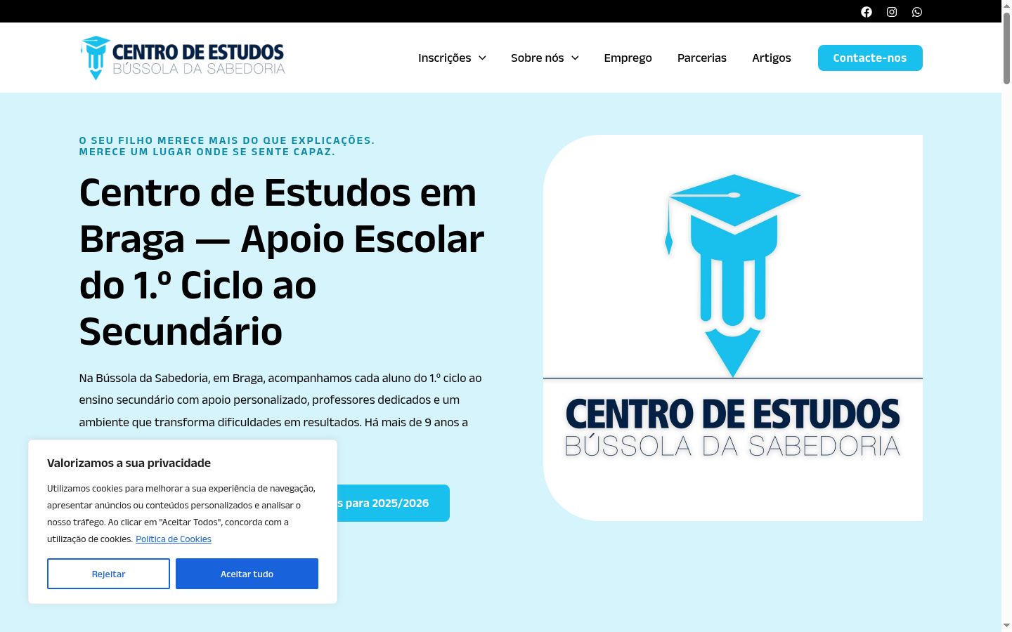 Screenshot of the consent banner shown before any interaction