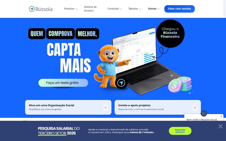 Screenshot of bussolasocial.com.br