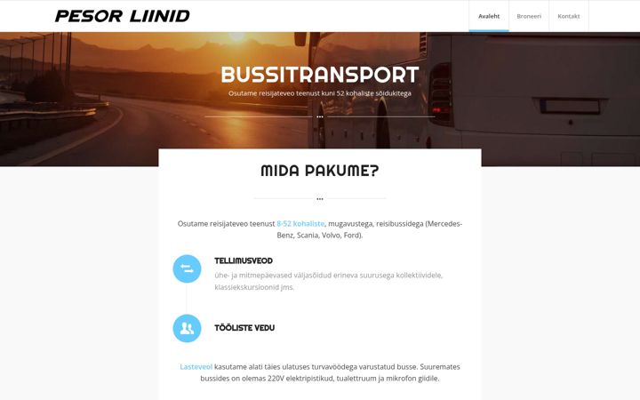 Screenshot of busstrans.ee
