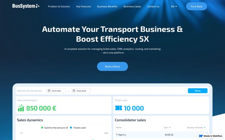 Screenshot of bussystem.eu