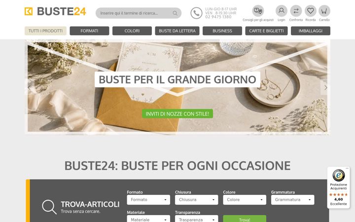 Screenshot of buste24.it