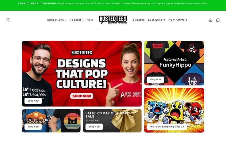 Screenshot ta' bustedtees.com