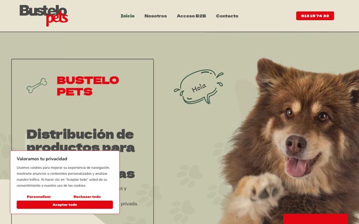 Screenshot of bustelopets.com