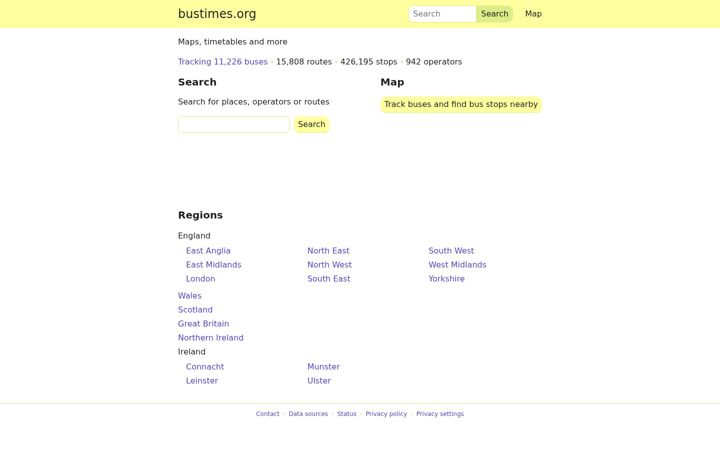 Screenshot ta' bustimes.org