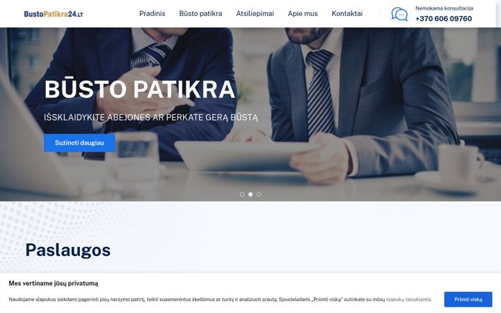 Ekraanipilt saidist bustopatikra24.lt