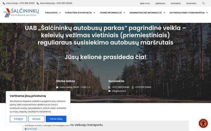 Ekraanipilt saidist bustur.lt