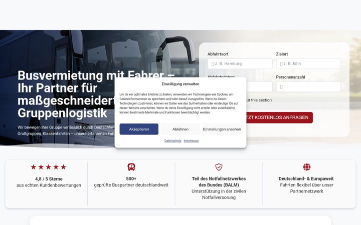 Skjermbilde av busvermietung24.de